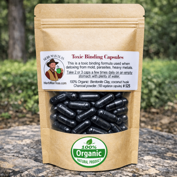 TOXIC BINDING CAPSULES for a heavy metal & mold detox - Herb Man Teas